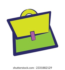 Isolated colored business suitcase sketch icon Vector