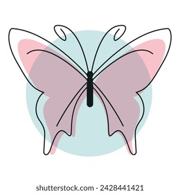 Icono de mariposa de color aislado Ilustración vectorial