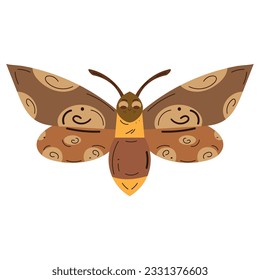 Isolated colored butterfly sketch character Vector