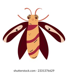 Isolated colored butterfly sketch character Vector