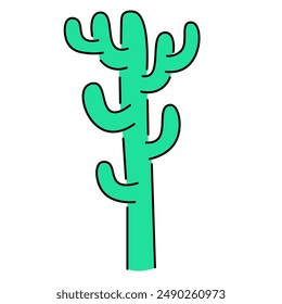 isolated colored cactus icon on the theme of summer and vacation. design for logo sticker print poster