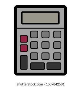 Isolated colored calculator icon over a white background - Vector