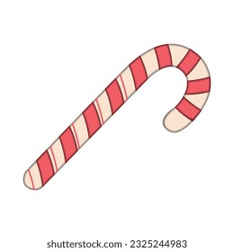 Isolated colored candy cane icon Paper art style Vector