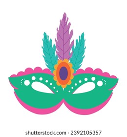 Isolated colored carnival mask with feathers Vector illustration