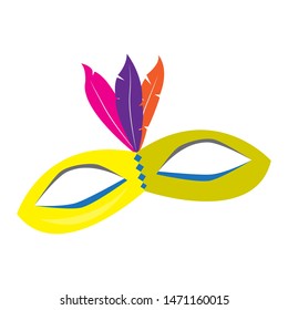 Isolated colored carnival mask on a white background - Vector