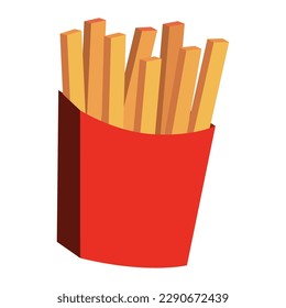 Isolated colored cartoon french fries icon Vector