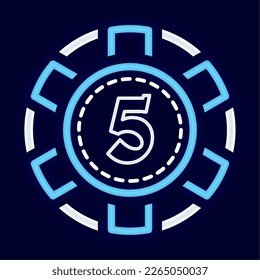 Isolated colored casino roulette coin icon Neon style Vector