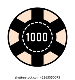 Isolated colored casino roulette coin icon Vector