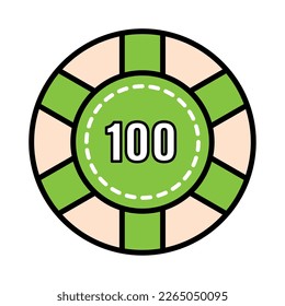 Isolated colored casino roulette coin icon Vector