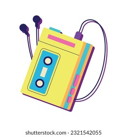 Isolated colored cassette player Nostalgic retro icon Vector illustration