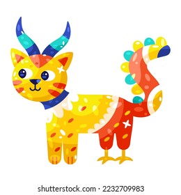 Isolated colored cat alebrije icon Vector