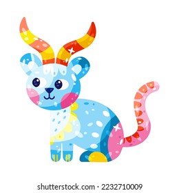 Isolated colored cat alebrije icon Vector
