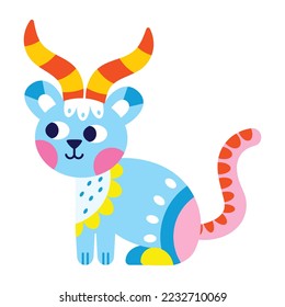 Isolated colored cat alebrije icon Vector
