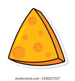 Isolated colored cheese sticker icon Vector