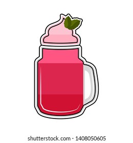 Isolated colored cherry frappe icon on white background - Vector