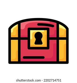Isolated colored chest videogame icon Flat design Vector