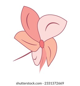Isolated colored children hand draw flower sketch Vector
