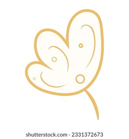 Isolated colored children hand draw leaf sketch Vector