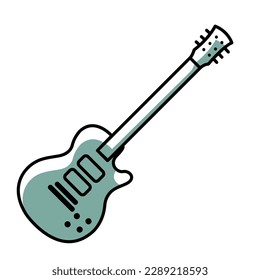 Isolated colored children sketch of electric guitar icon Vector