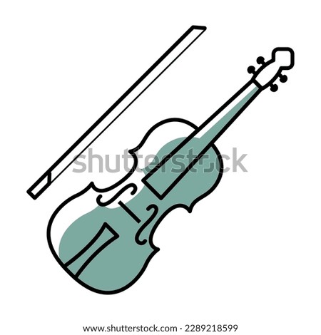 Isolated colored children sketch of violin icon Vector