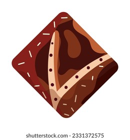 Isolated colored chocolate candy sketch icon Vector