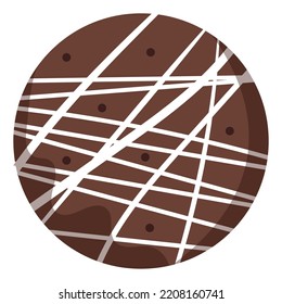 isolated colored chocolate cookie candy icon Vector