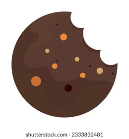 Icono de boceto de galletas de chocolate con colores aislados Vector