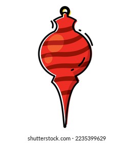 Isolated colored christmas ball with texture Vector