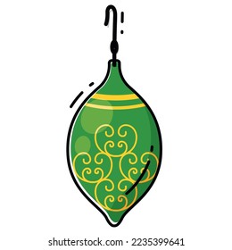 Isolated colored christmas ball with texture Vector