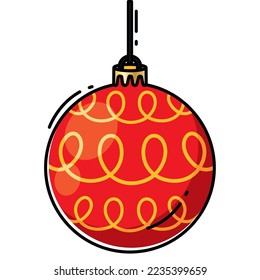 Balón de navidad de color aislado con vector de textura