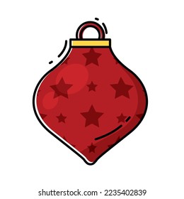 Isolated colored christmas ball with texture Vector