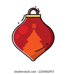 Balón de navidad de color aislado con vector de textura