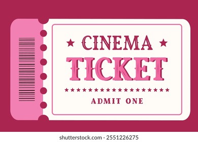 Isolated colored Cinema ticket template. Vector illustration