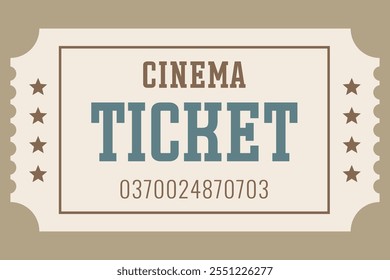 Isolated colored Cinema ticket template. Vector illustration