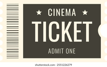 Isolated colored Cinema ticket template. Vector illustration