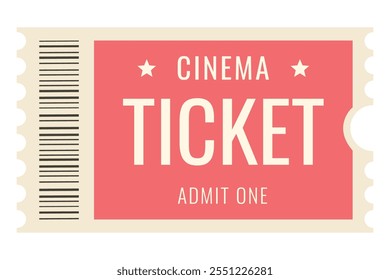 Isolated colored Cinema ticket template. Vector illustration