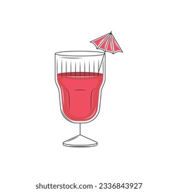 Isolated colored cocktail glass icon Vector illustration