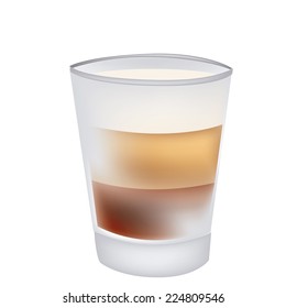 an isolated colored cocktail on a white background