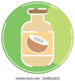 Isolated colored coconut milk bottle icon Vector