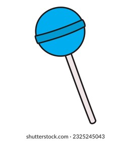 Isolated colored comic lollipop icon Vector