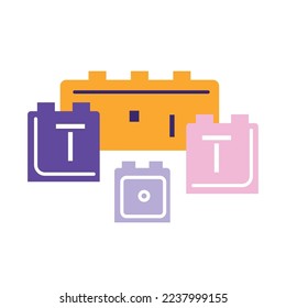 Icono de juguete de bloques de construcción aislados de color Vector