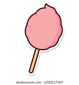Isolated colored cotton sugar sticker icon Vector