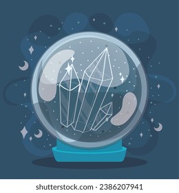 Isolated colored crystal ball with gemstone symbols Vector