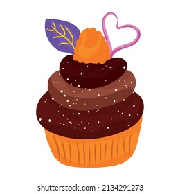 Isolated colored cupcake birthday dessert Vector