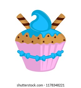 Isolated colored cupcake icon
