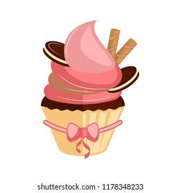 Isolated colored cupcake icon