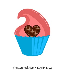 Isolated colored cupcake icon