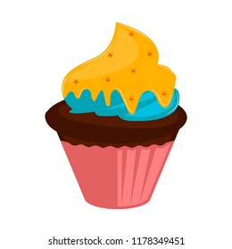 Isolated colored cupcake icon