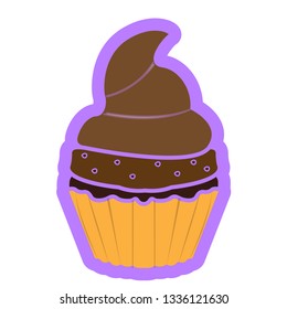 Isolated colored cupcake icon. Vector illustration design