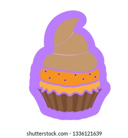 Isolated colored cupcake icon. Vector illustration design